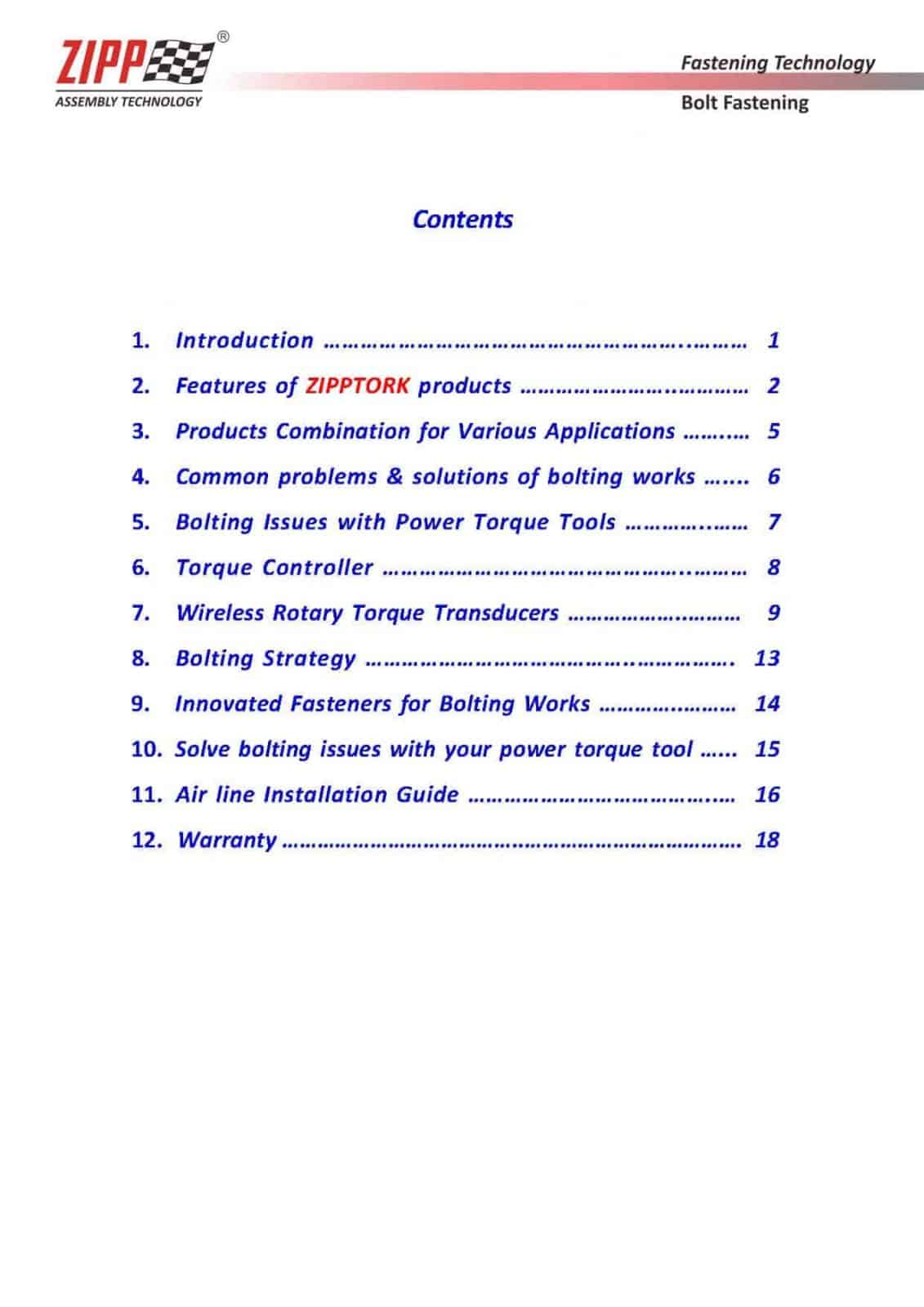 ZIPPTORK Uusin tuoteluettelo