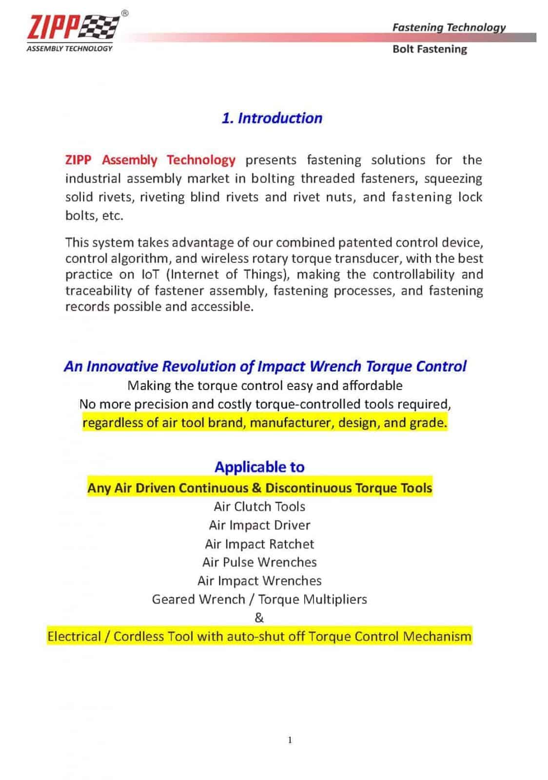 ZIPPTORK Uusin tuoteluettelo