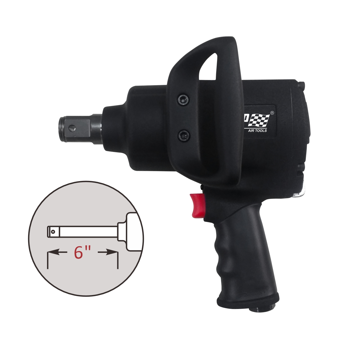 ZIW818L 1-inch Air Impact Wrench with 6-inch extension